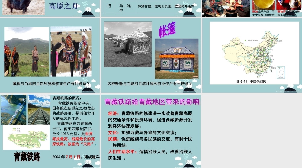 初中部七年级历史与社会下册 第六单(一方水土养一方人)海拔最高的牧区课件 人教版 课件