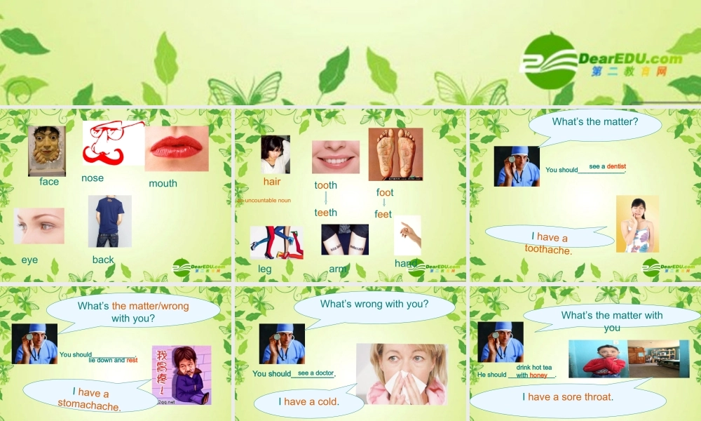 八年级英语上册 Unit 2 What s the matter Section A课件 人教新目标版 课件