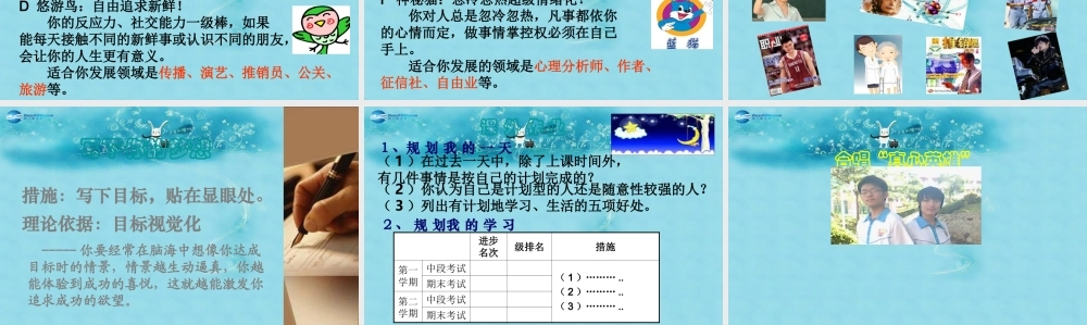 中学主题班会 树立理想(人生规划)课件