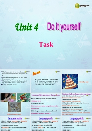 八年级英语上册 Unit 4 Do it yourself Task课件 牛津版 教案