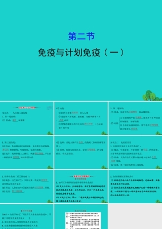 八年级生物下册 8.1.2免疫与计划免疫(一)习题课件(新版)新人教版 课件