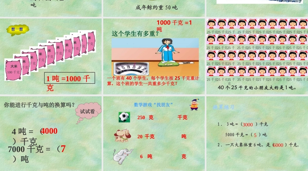 小学数学人教2011课标版三年级吨的认识-(33)