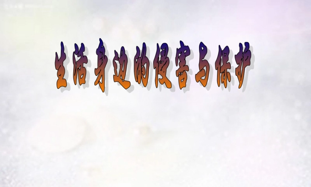 中学七年级政治上册 第九课 第1框 身边的侵害与保护课件 新人教版 课件