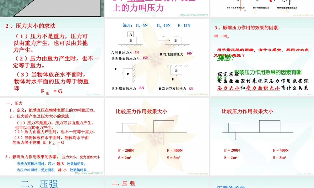 压力和压强[整理]人教新课标版 课件
