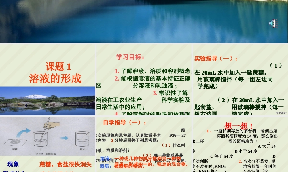 初三化学第九单元溶液课件