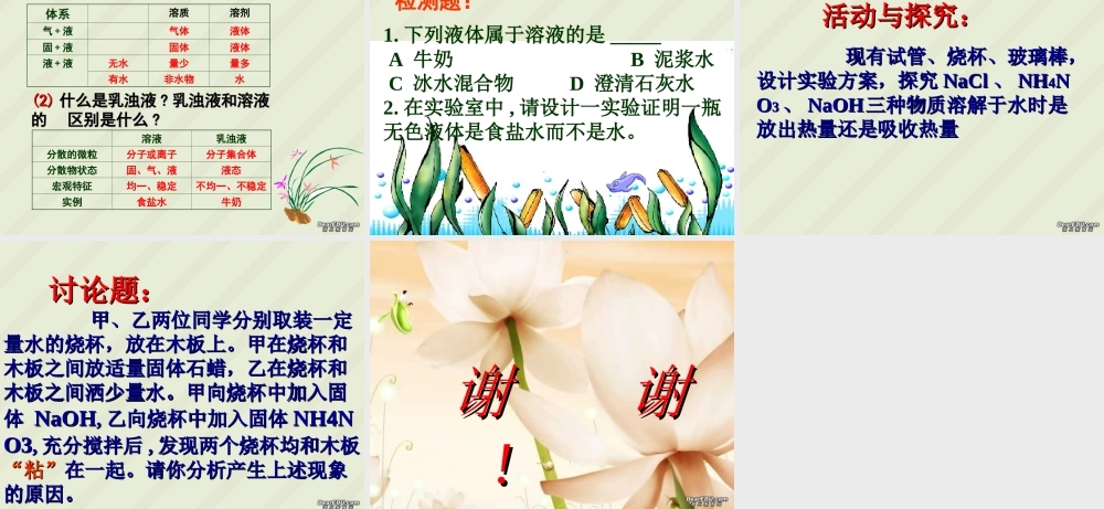 初三化学第九单元溶液课件