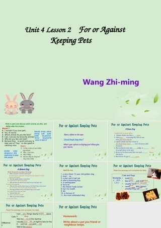 八年级英语 Unit4 Lesson2 For or Against Keeping Pets课件 上教版 课件