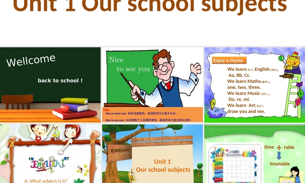 Unit1Ourschoolsubjects