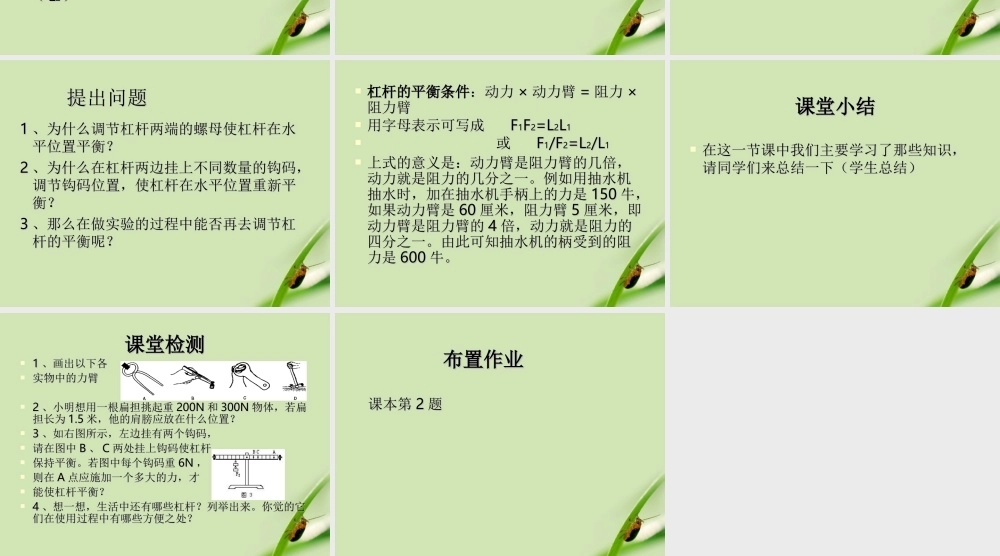 九年级物理 第9章第1节杠杆课件 北师大版 课件