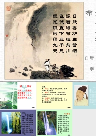 《望庐山瀑布》教学课件1