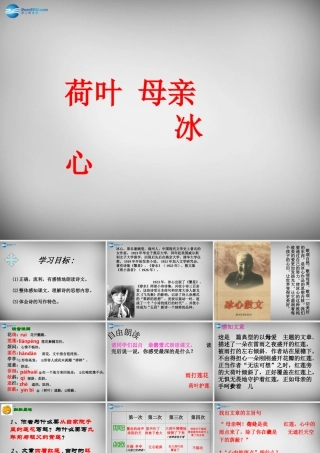 中学七年级语文上册 第4课(散文诗两首)荷叶 母亲课件 (新版)新人教版 课件