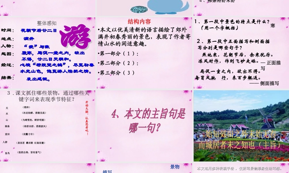 八年级语文下册 6.29(满井游记)课件2 (新版)新人教版 课件