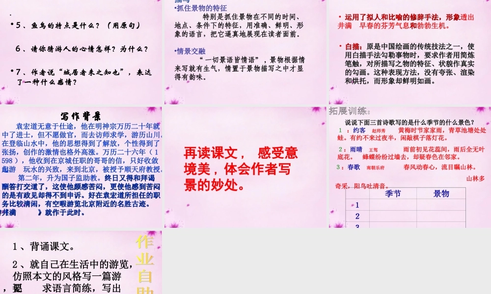 八年级语文下册 6.29(满井游记)课件2 (新版)新人教版 课件