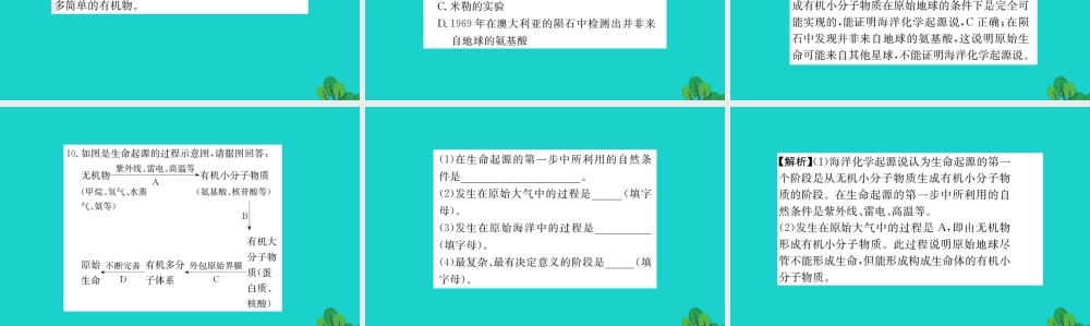 八年级生物下册 7.3.1 地球上生命的起源习题课件(新版)新人教版 课件