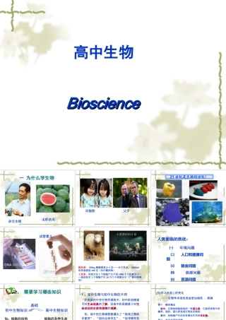 高中生物第一课