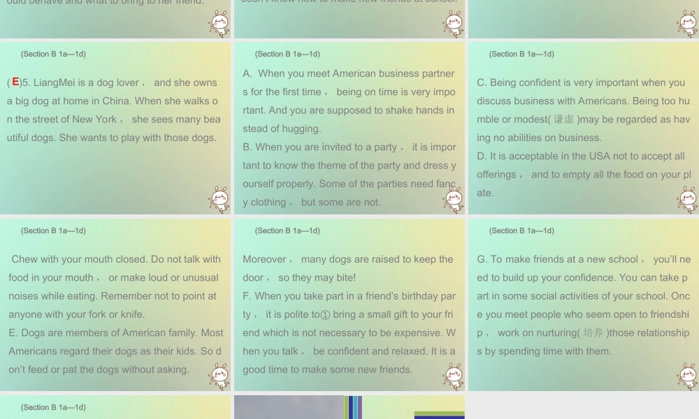 九年级英语全册 Unit 10 You re supposed to shake hands Thursday复现式周周练课件 (新版)人教新目标版 课件