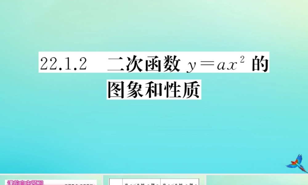 九年级数学上册 第22章 二次函数 2212 二次函数yax2的图象和性质作业课件 (新版)新人教版 课件