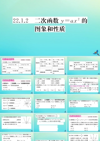 九年级数学上册 第22章 二次函数 2212 二次函数yax2的图象和性质作业课件 (新版)新人教版 课件
