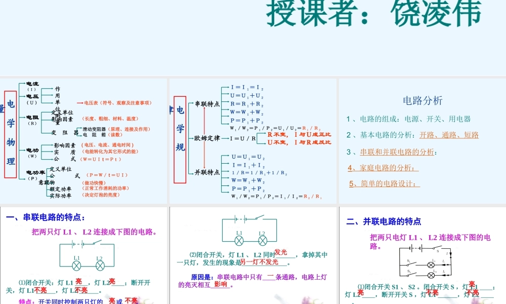 初三总复习电学专题 人教义务版 试题