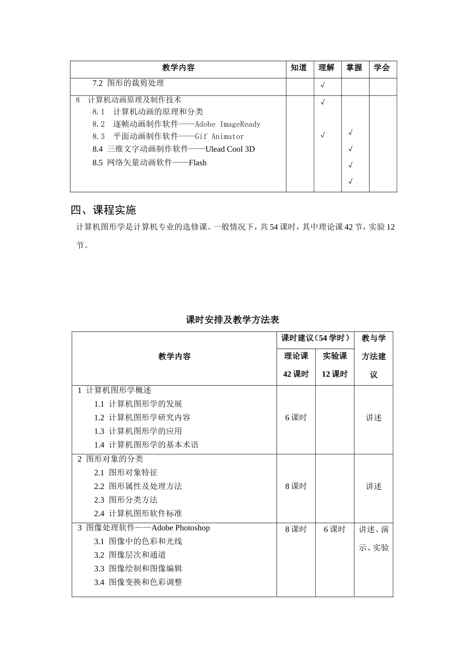 《计算机图形学》教学大纲_第3页