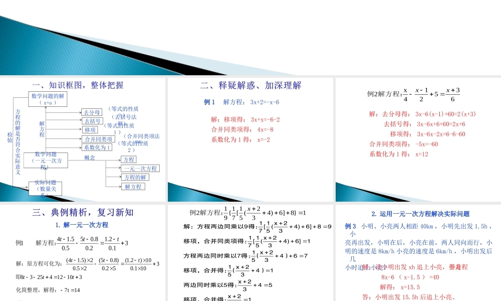一元一次方程复习课 (2)