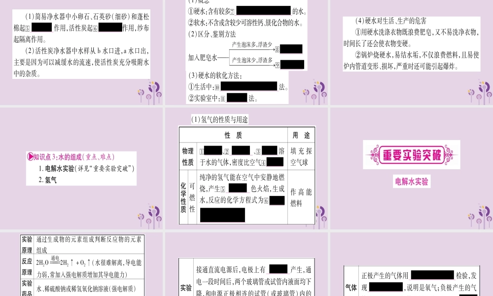 中考化学复习 第一部分 基础知识 第一单元 常见的物质 第2讲 水 氢气(精讲)课件