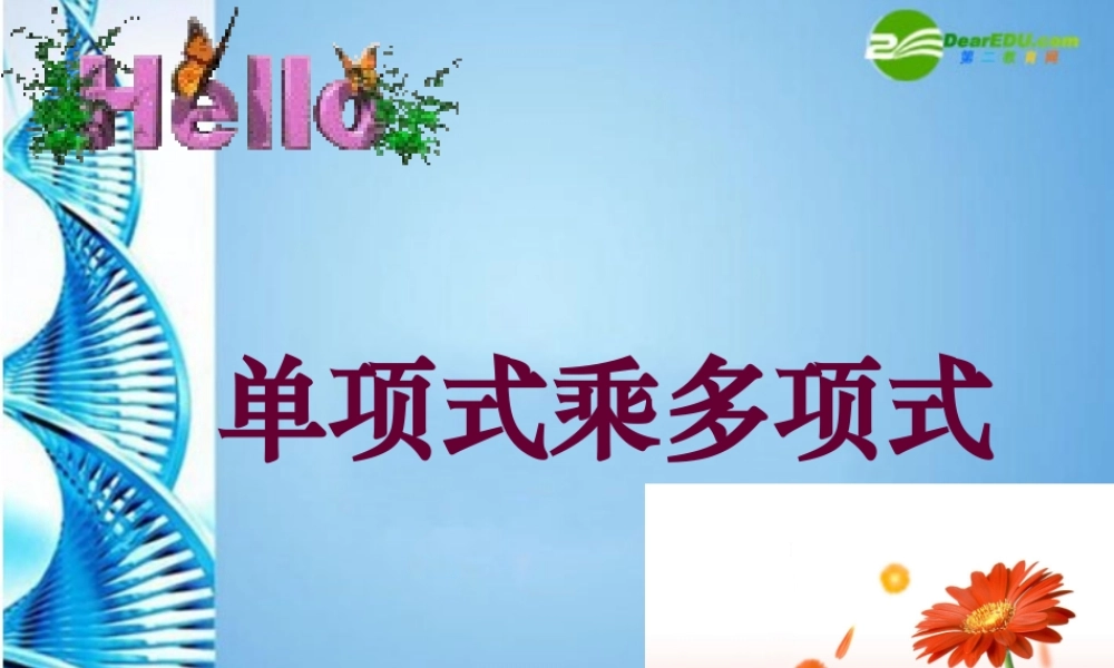 七年级数学下册 8.2整式乘法课件 沪科版 课件