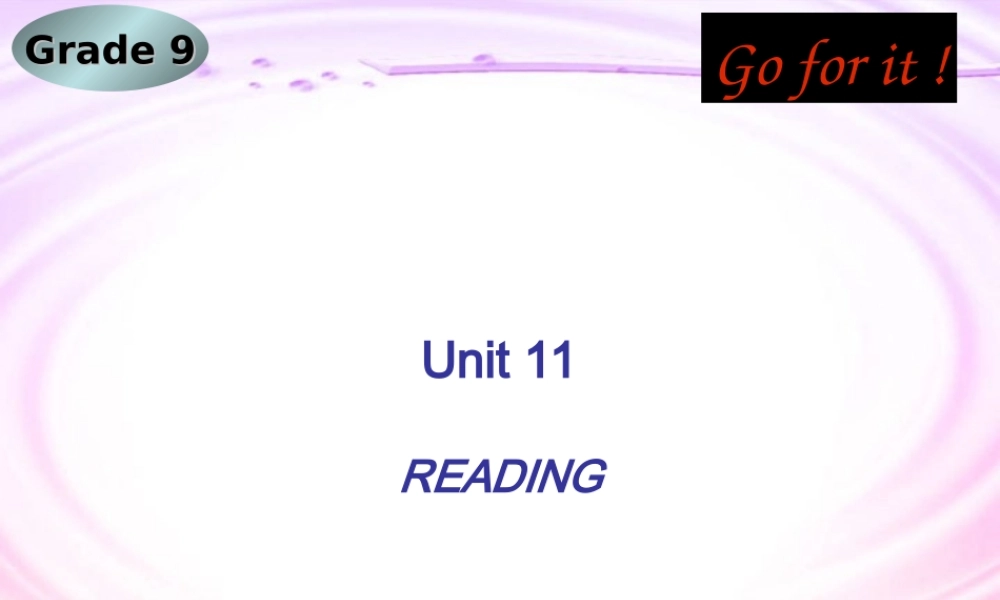 九年级英语Unit11 Reading 课件 人教新目标版 课件