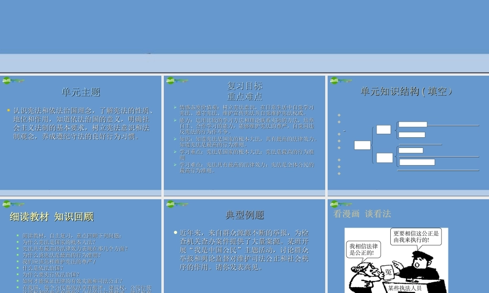八年级政治下册 第八单元(生活在依法治国的国家)课件 鲁教版 课件