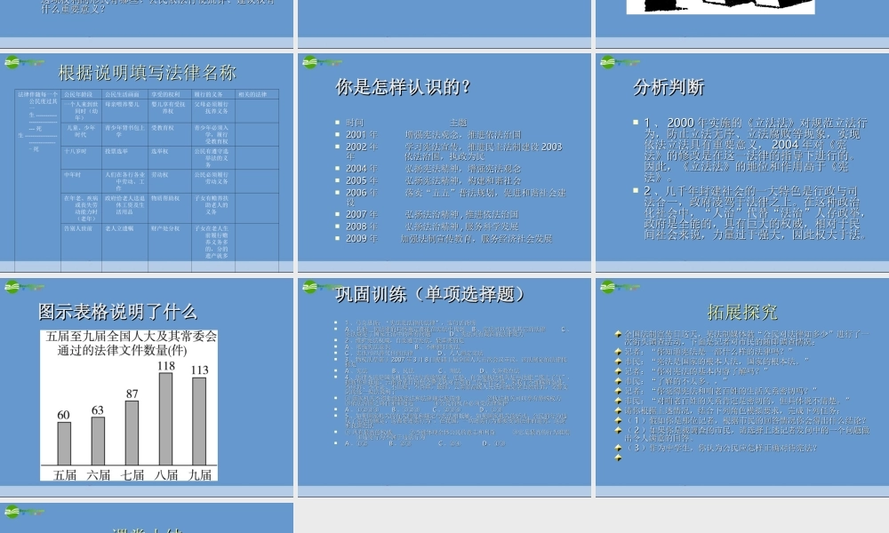 八年级政治下册 第八单元(生活在依法治国的国家)课件 鲁教版 课件
