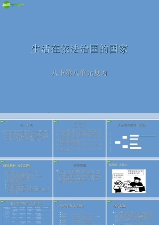 八年级政治下册 第八单元(生活在依法治国的国家)课件 鲁教版 课件