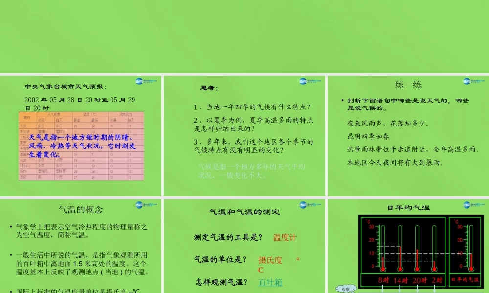 中学七年级地理上册(3.2 气温和气温分布)课件 新人教版 课件