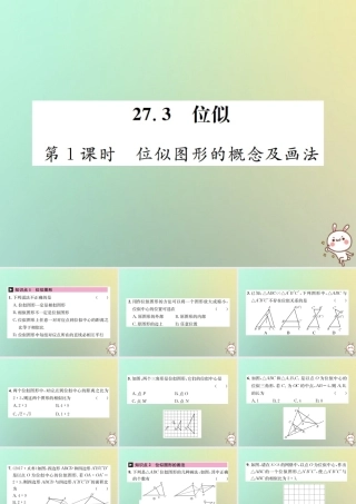 九年级数学下册 第二十七章 相似 273 位似 第1课时 位似图形的概念及画法习题课件 (新版)新人教版 课件