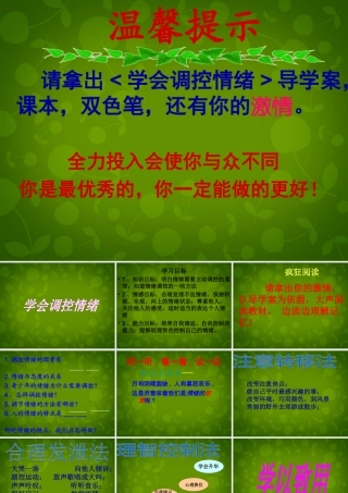 中学七年级政治上册(6.2 善于调控情绪)课件 新人教版 课件