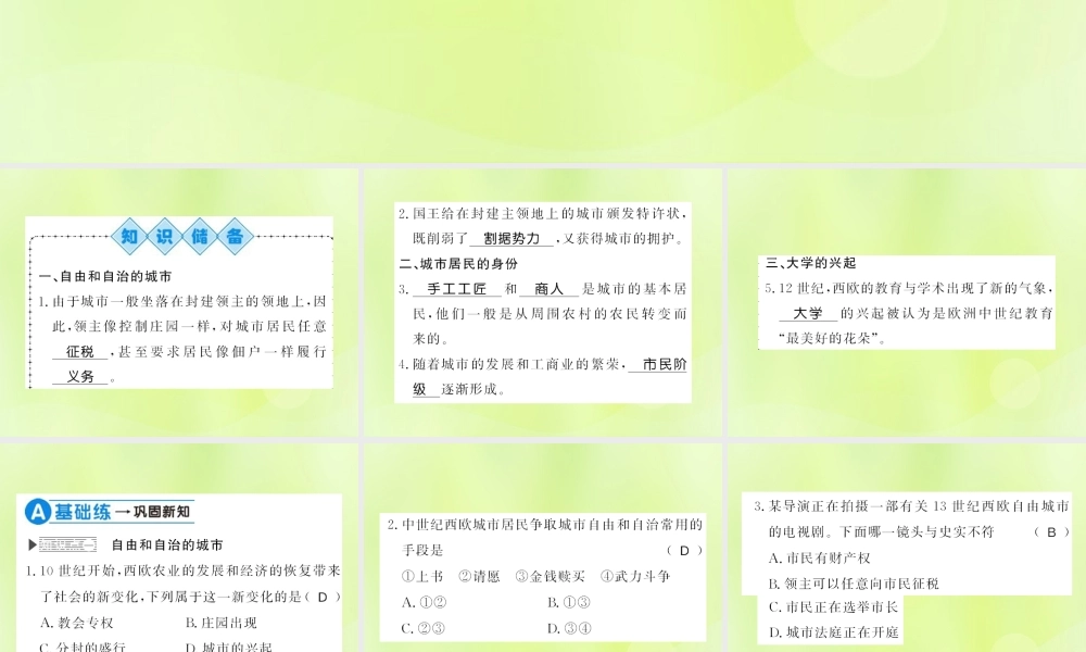大学的兴起习题课件 新人教版 课件