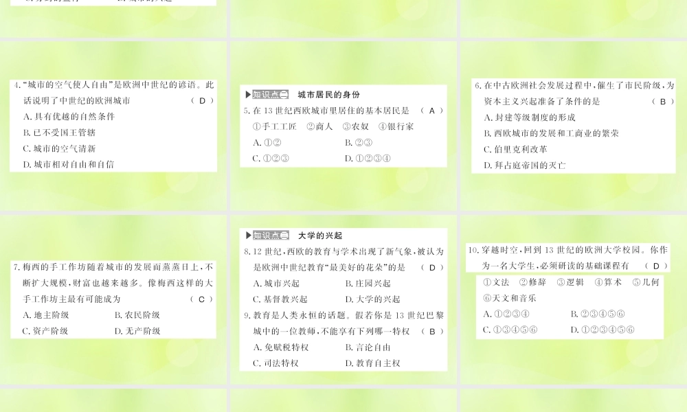 大学的兴起习题课件 新人教版 课件