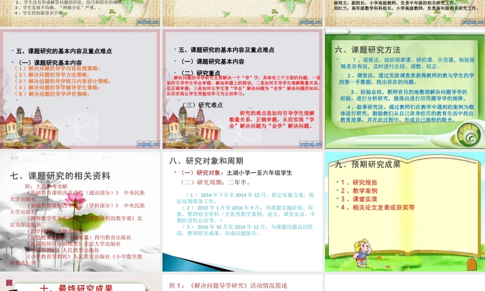 解决问题导演研究开题报告