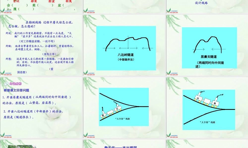 北师大版六年级语文下册《詹天佑1》PPT课件