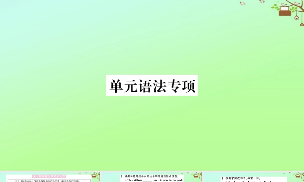 九年级英语全册 Unit 5 What are the shirts made of单元语法专项作业课件 (新版)人教新目标版 课件