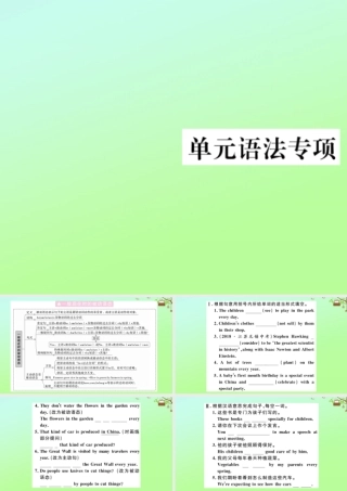 九年级英语全册 Unit 5 What are the shirts made of单元语法专项作业课件 (新版)人教新目标版 课件