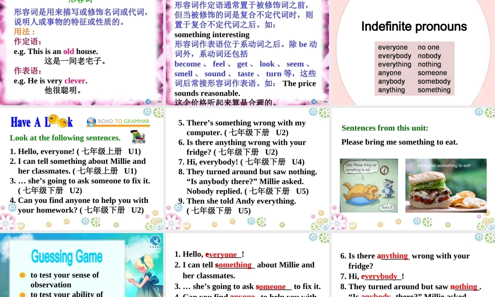 牛津译林版七下：Unit8PetsGrammar