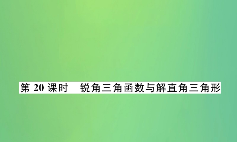 中考数学复习 第5章 图形的相似与解直角三角形 第 锐角三角函数与解直角三角形(精讲)课件