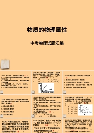 八年级物理下册 物质的物理属性课件 苏科版 课件