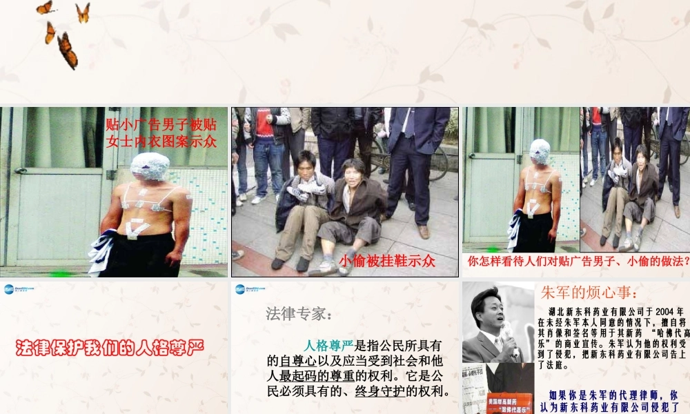 八年级政治上册 8.2 法律保护我们的人格尊严课件 鲁教版 课件
