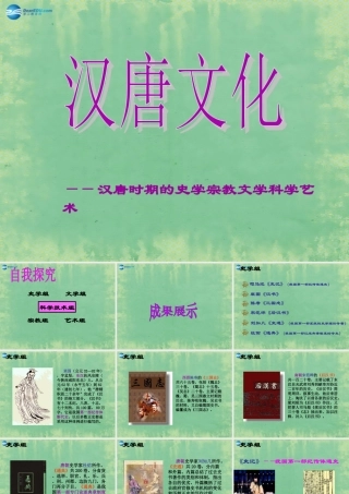 八年级历史与社会上册 第四单元 第二课 第五框 盛世文化课件 人教版 课件