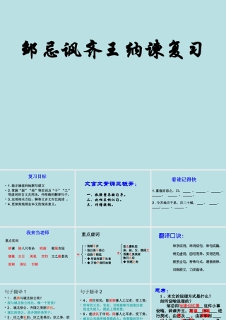 八年级语文下册 第11课(邹忌讽齐王纳谏)课件 北师大版 课件