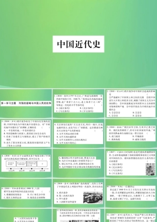 中考历史复习 第一篇 教材系统复习 2 中国近代史 第一学习主题 列强的侵略与中国人民的抗争习题课件