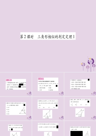 九年级数学上册 第22章 相似形 222 相似三角形的判定 第2课时 三角形相似的判定定理1作业课件 (新版)沪科版 课件