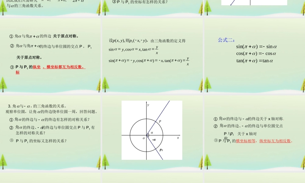 数学 1.3三角函数的诱导公式(第1课时)课件 新人教A版必修4 课件