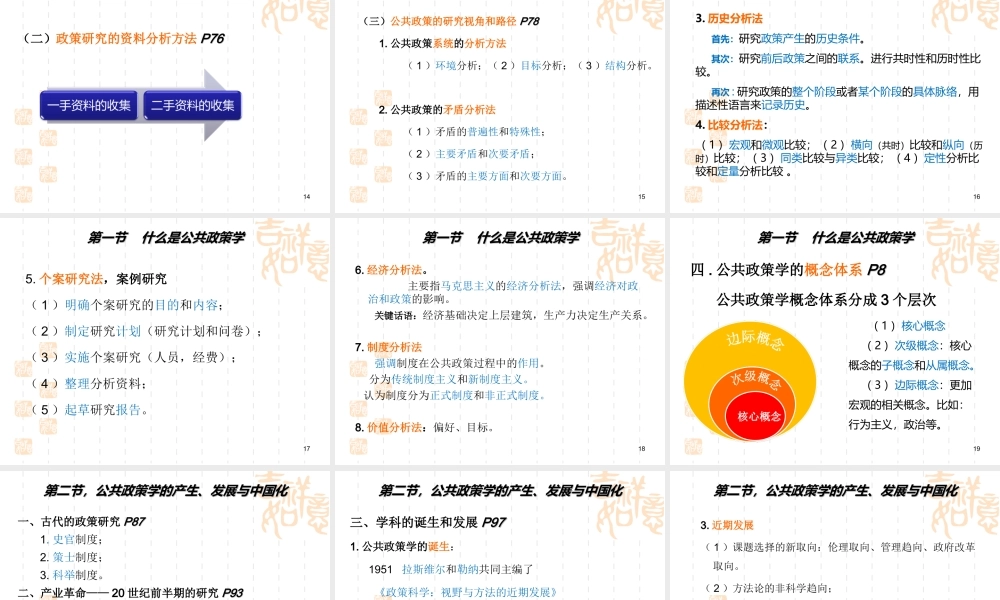 《公共政策学》思维导入